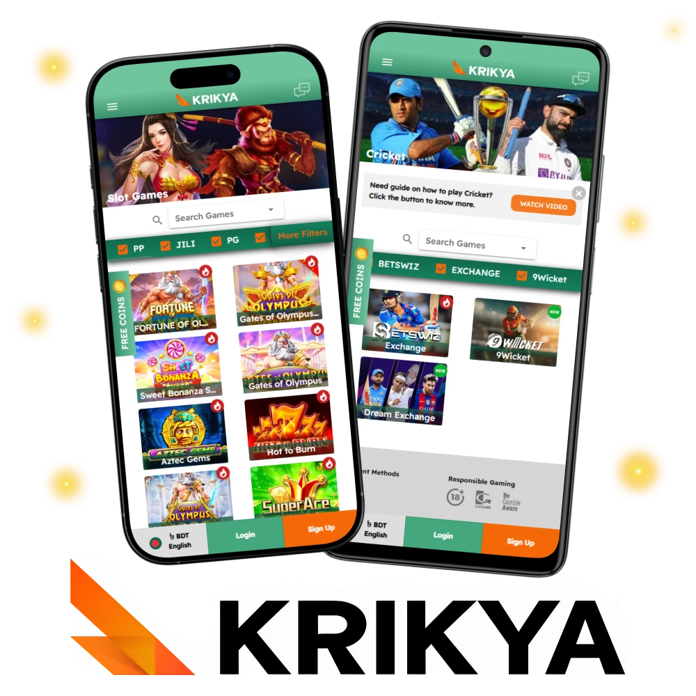 The Krikya app in Bangladesh offers fast access to betting features.