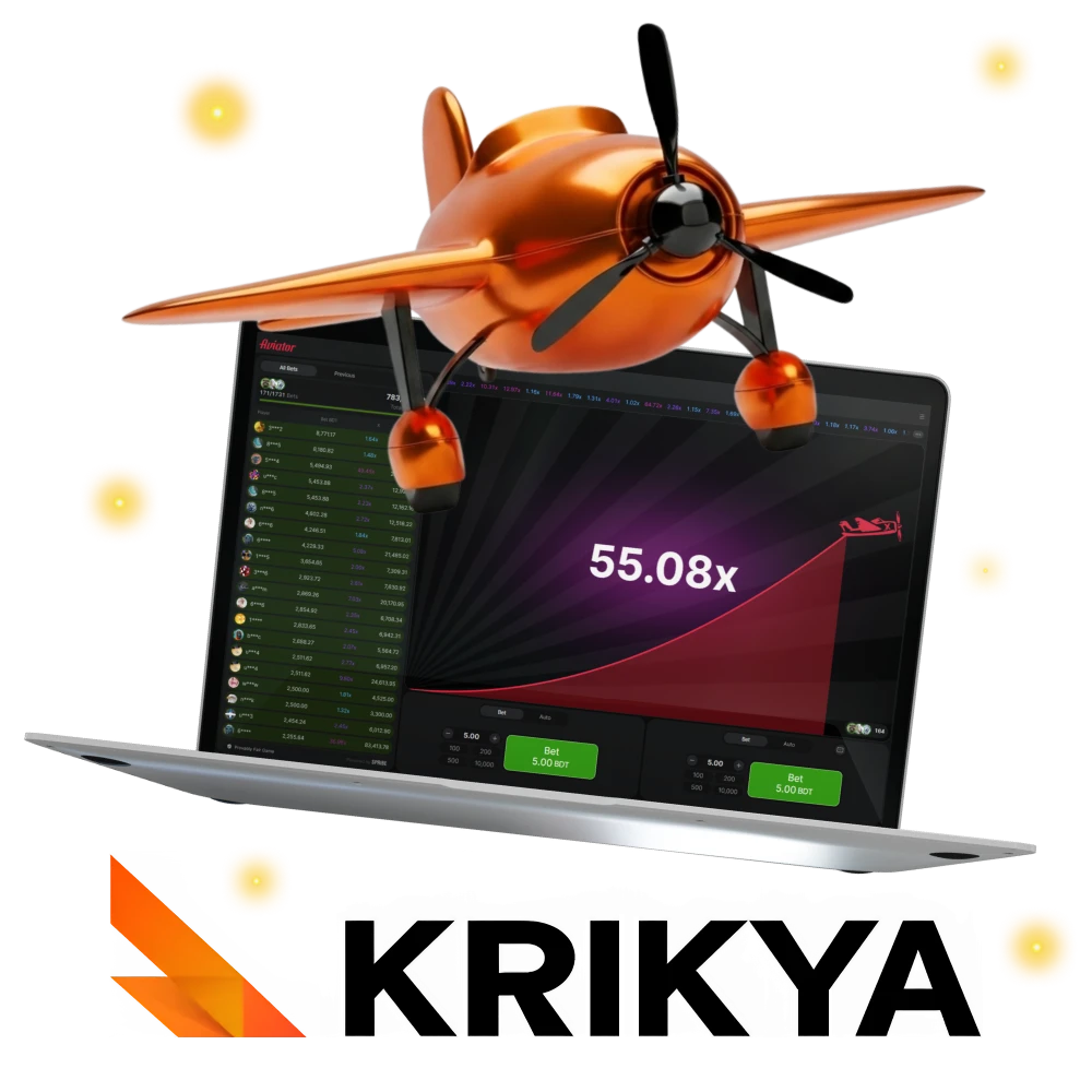 Play Aviator on Krikya for fast-paced and thrilling multiplier action.