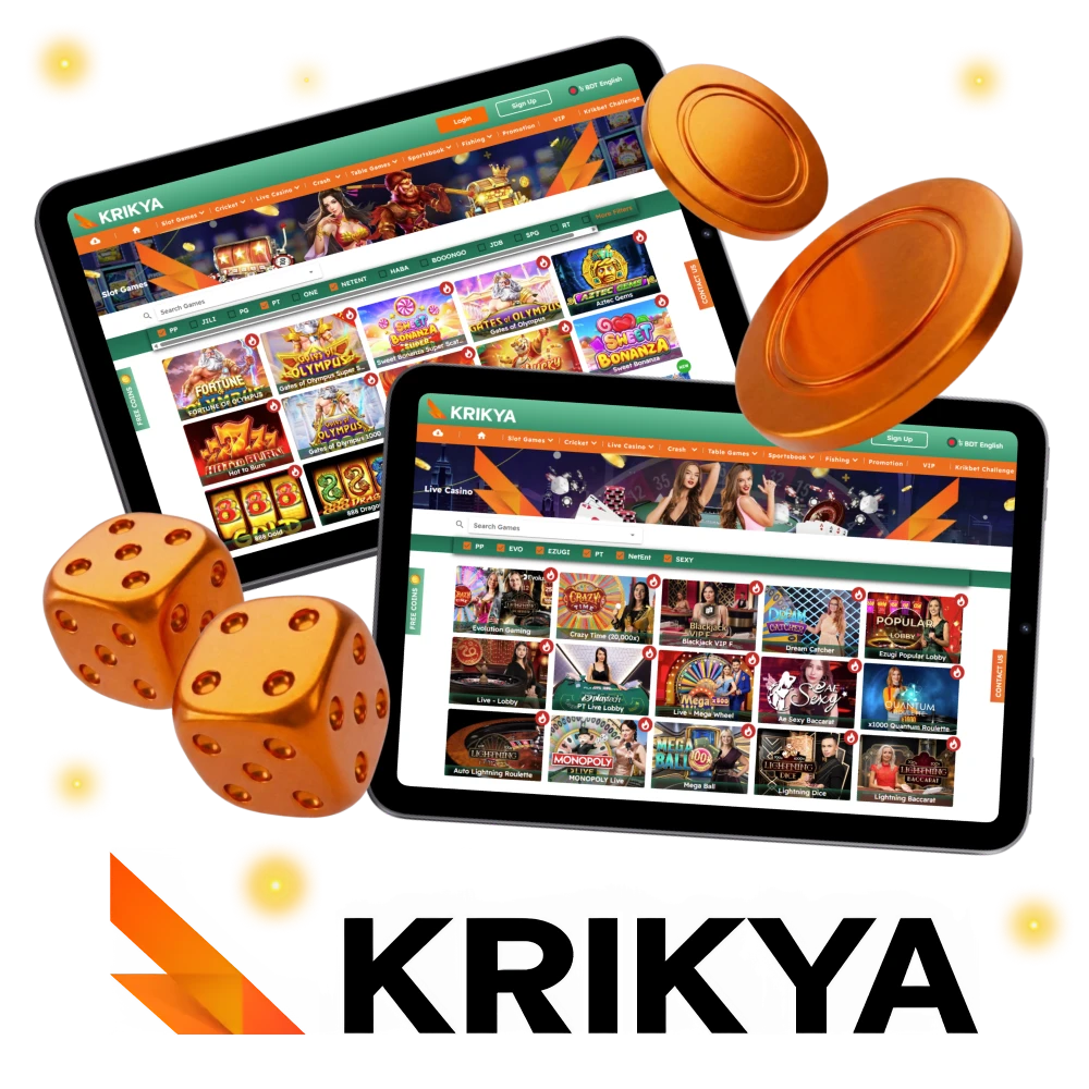 Enjoy immersive casino entertainment on Krikya with diverse game selections.