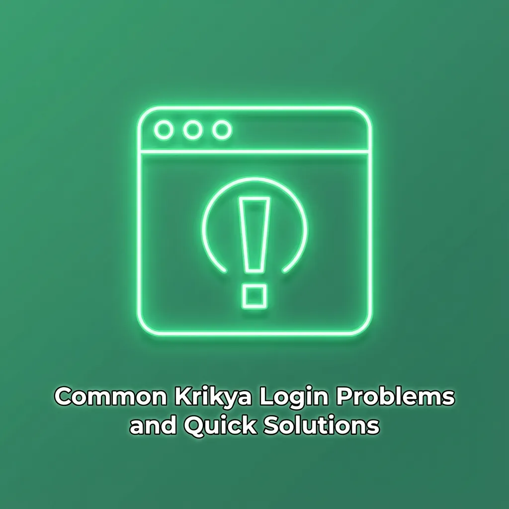 Illustrated table of common Krikya login errors with brief troubleshooting steps for each problem