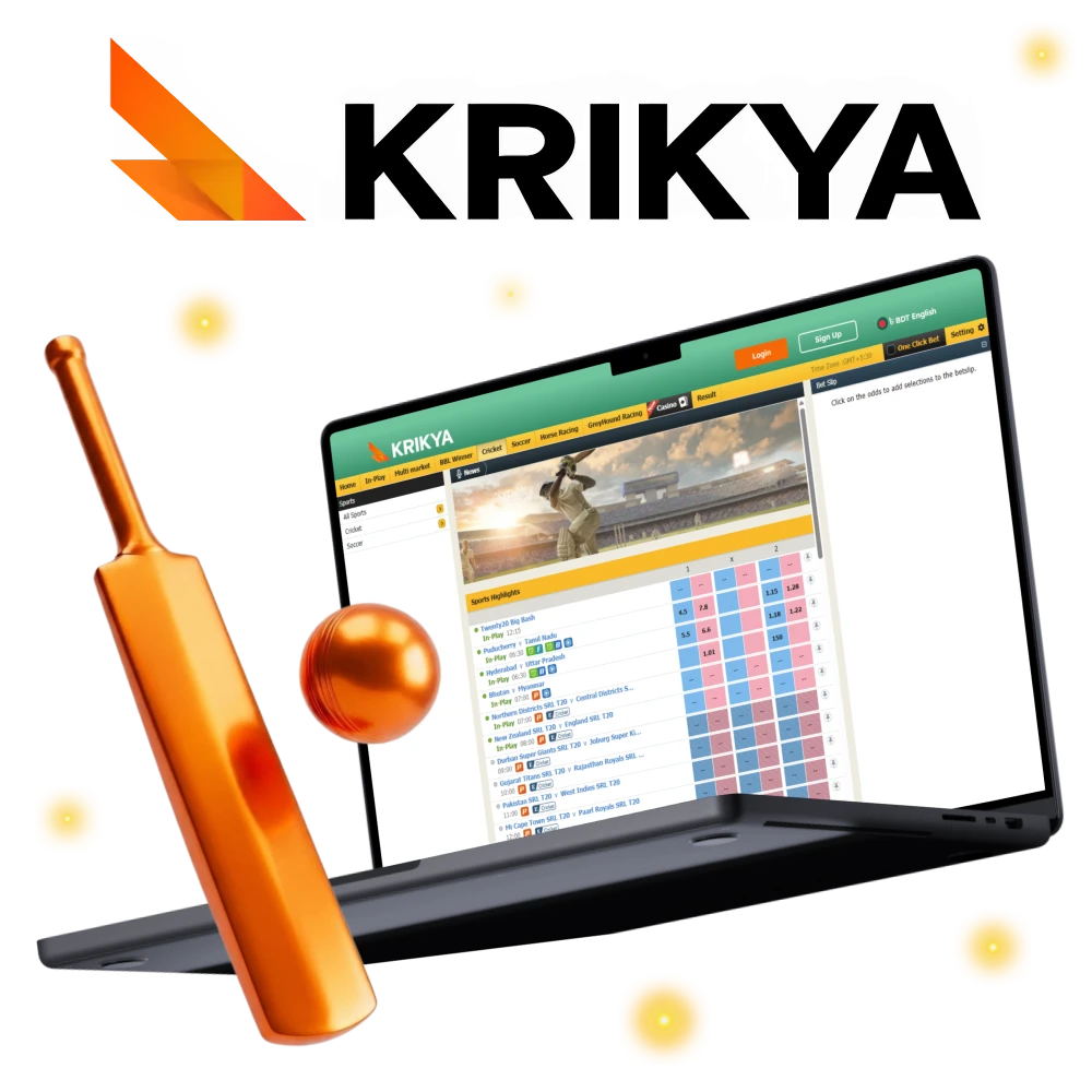 Bet on cricket at Krikya and enjoy seamless markets and fast updates.