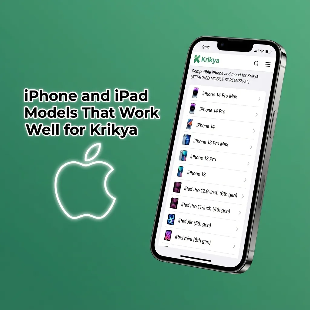 Modern iPhones and iPads displaying the Krikya betting app interface on their screens