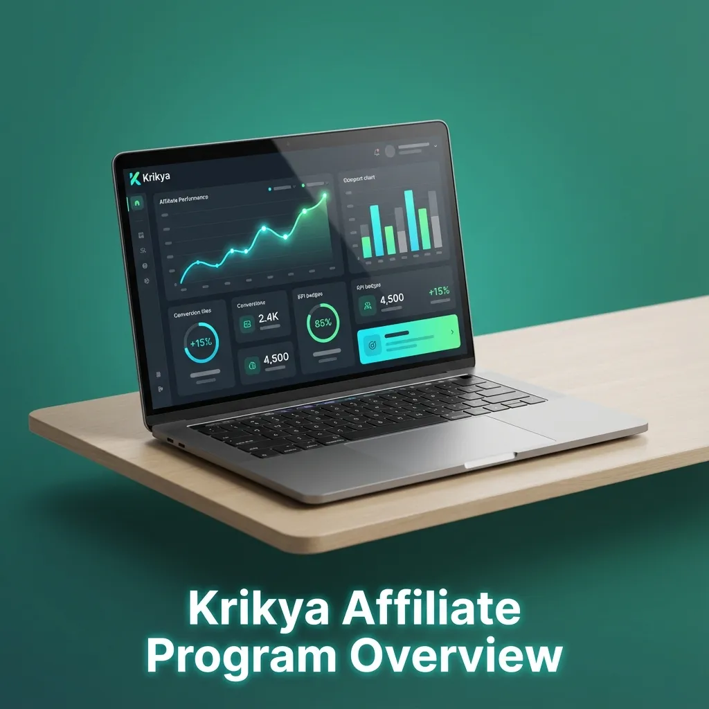 Infographic showing Krikya affiliate program benefits, tracking links, commissions and growth options for Bangladeshi partners