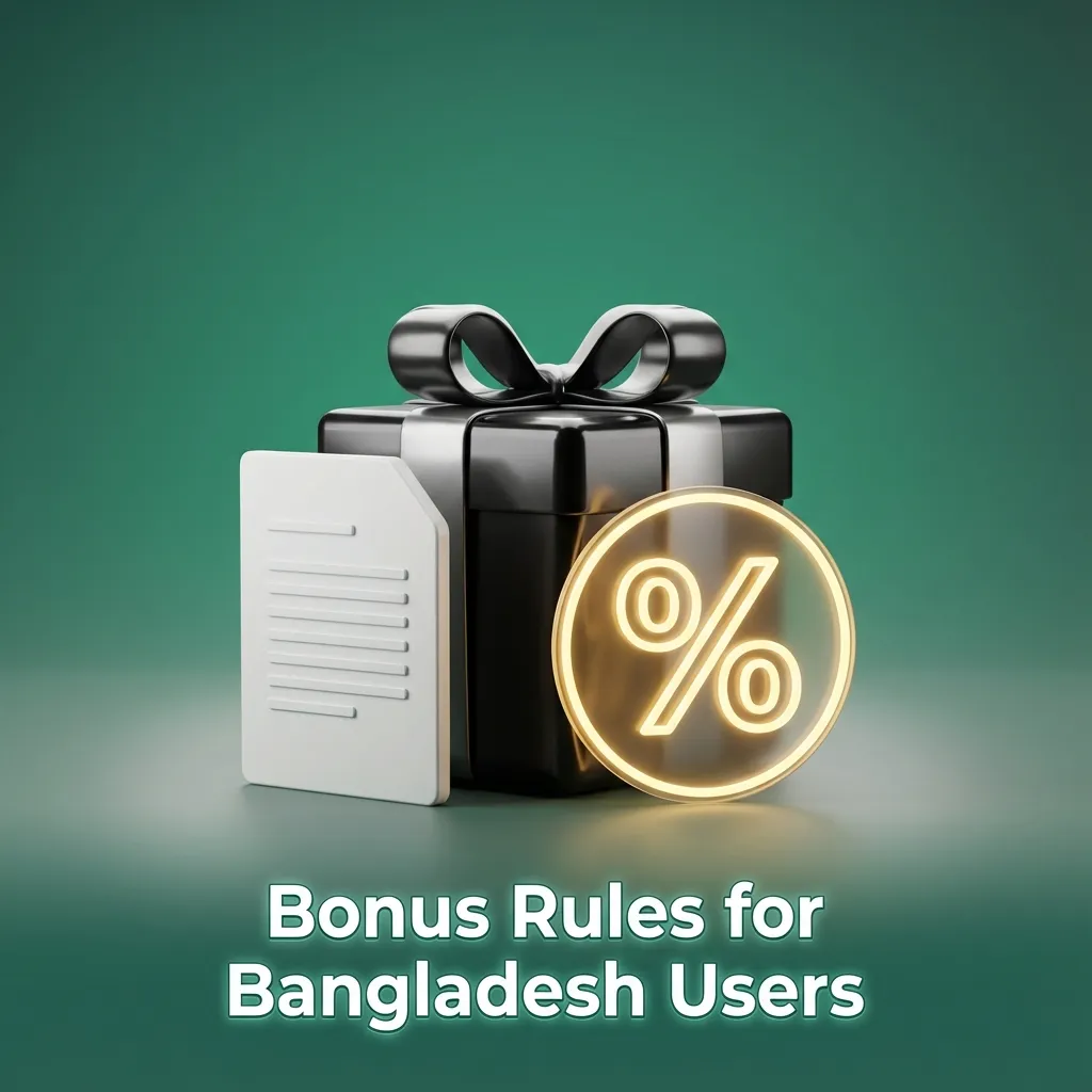 Infographic titled “Bonus Rules for Bangladesh Users” listing welcome bonus limits, wagering rules, and expiry conditions