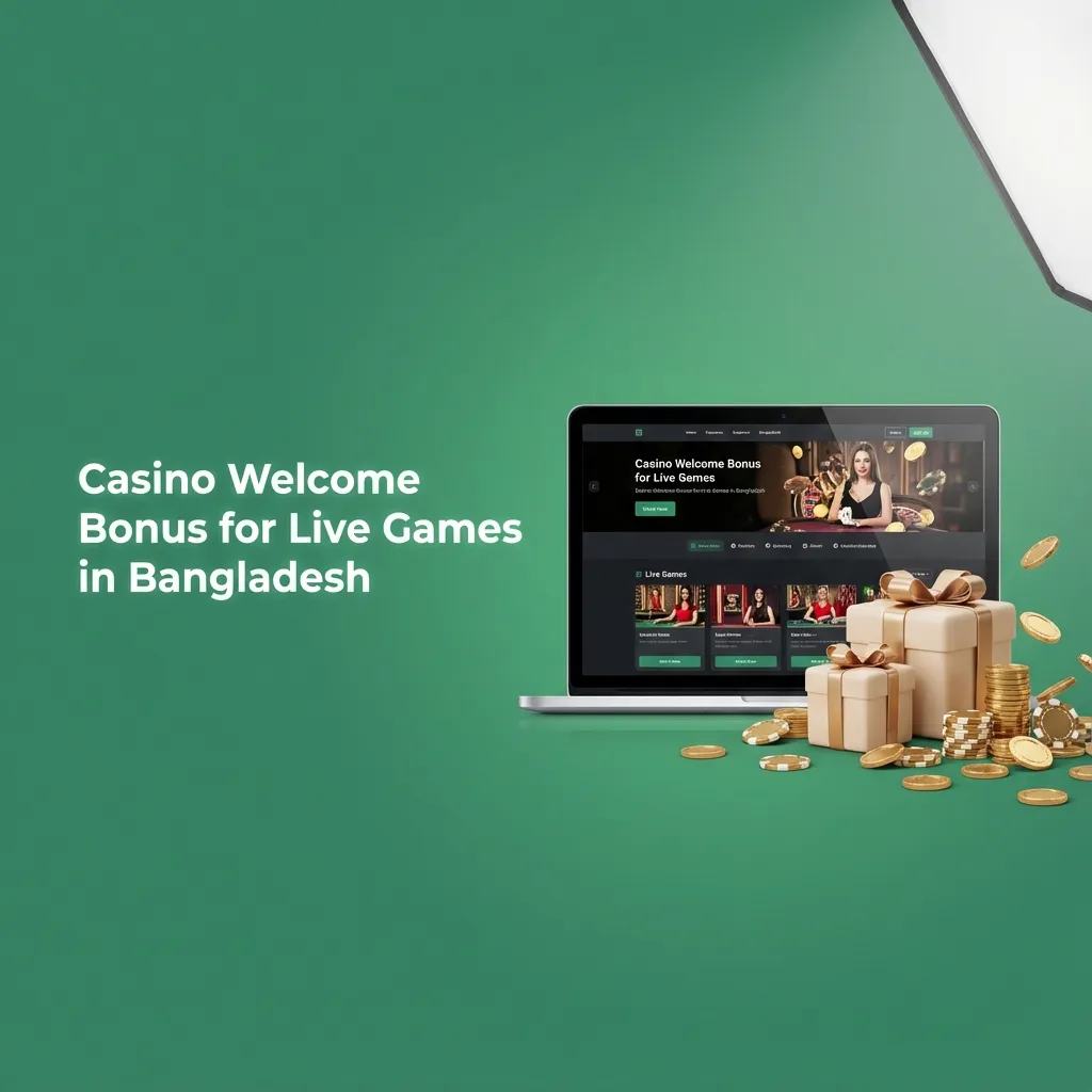 Bangladeshi player at live casino table with text: “100% welcome bonus up to ৳25,000 for live dealer games”
