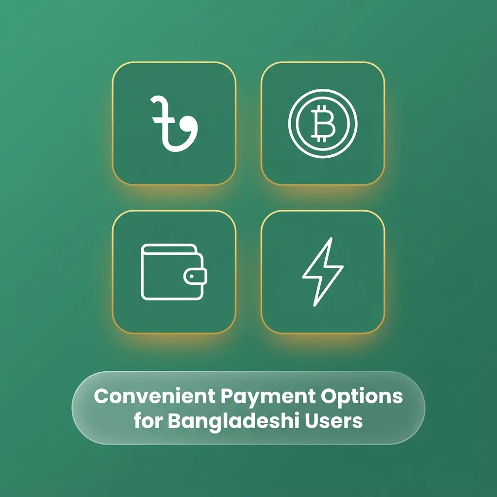 Icons of bKash, Nagad, Rocket and Bangladeshi cards with text “Secure local payment options for Bangladesh users.”