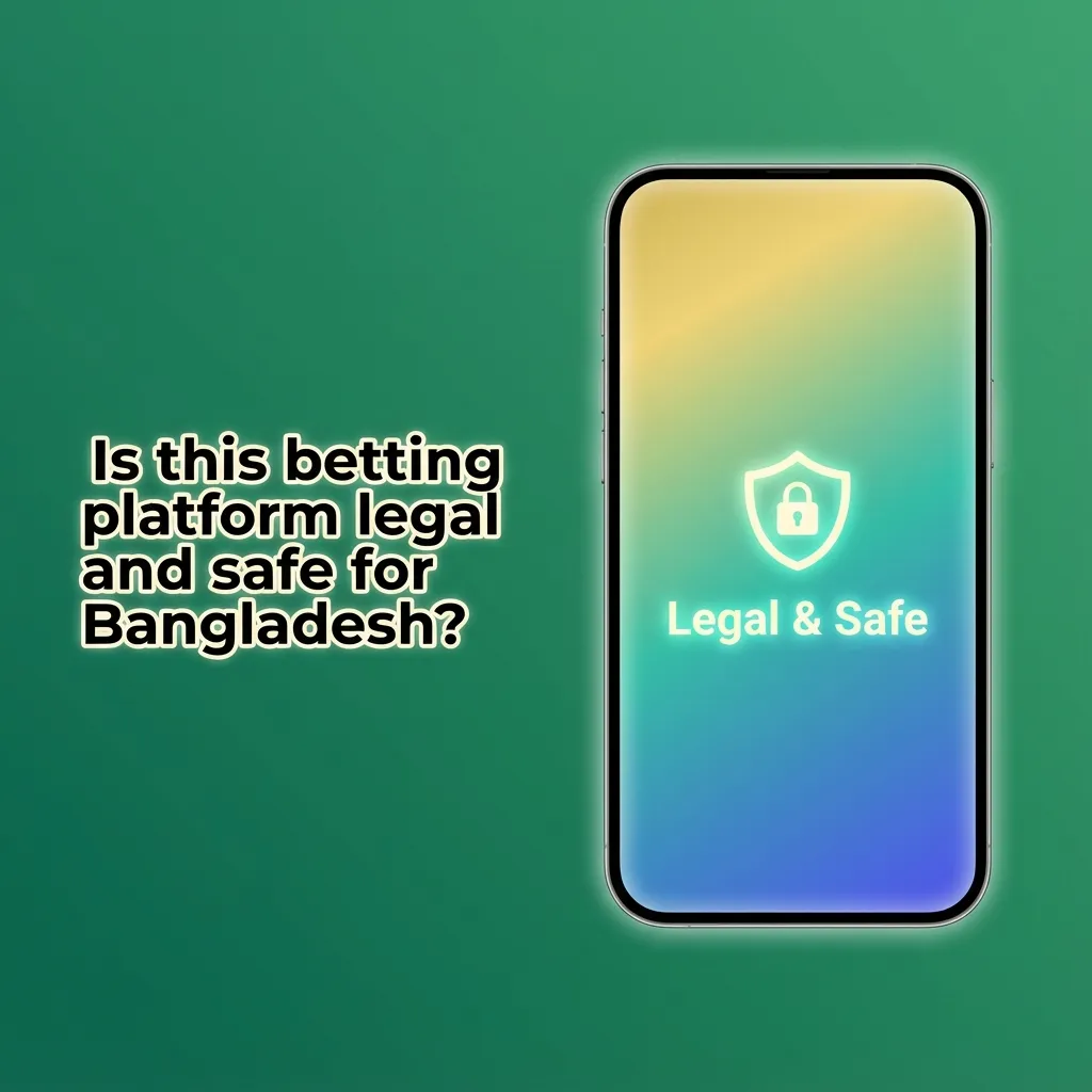 Illustration of a secure, licensed online betting platform promoted as legal and safe for players in Bangladesh