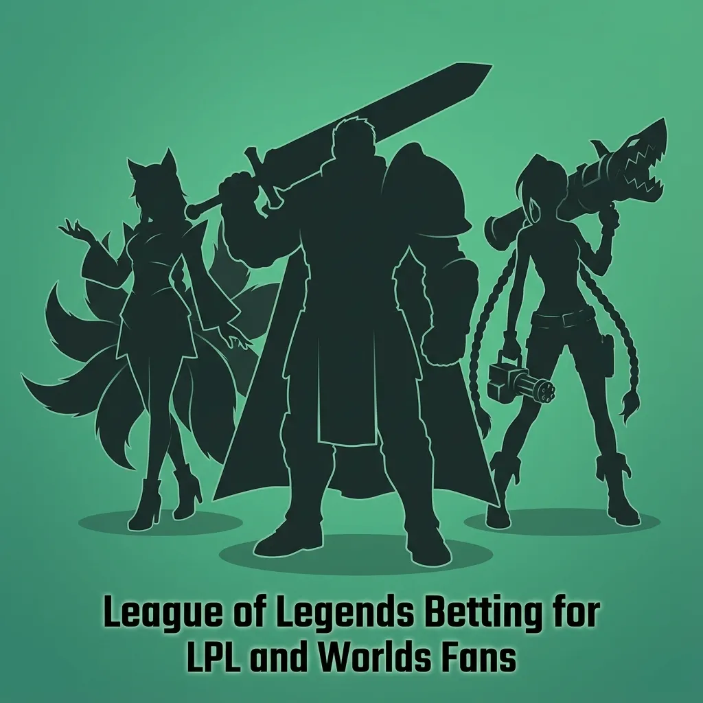 League of Legends betting graphic featuring LPL, Worlds, and other major esports tournaments and markets