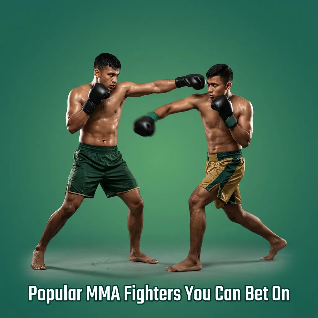Collage of popular MMA fighters with betting odds graphics and text: “Popular MMA Fighters You Can Bet On”