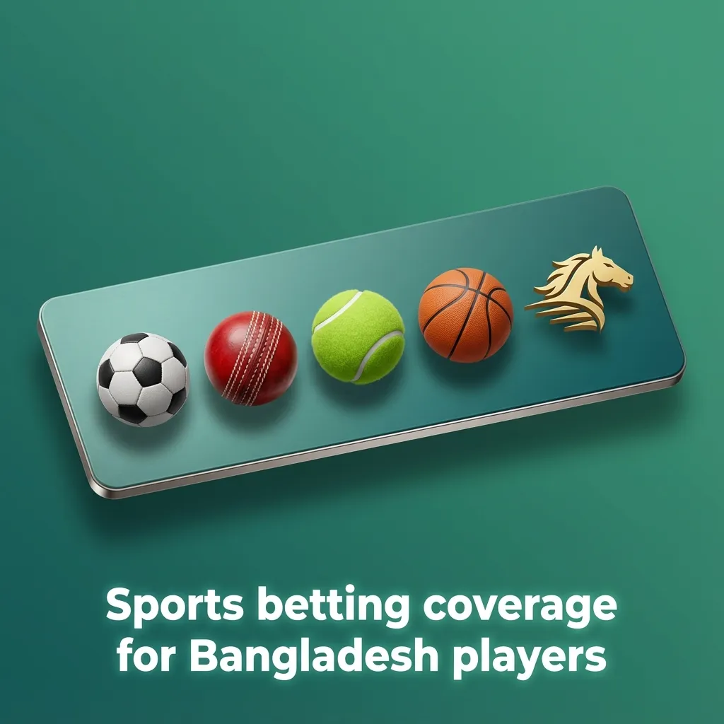 Bangladesh-focused sports betting interface showing cricket, football, kabaddi, esports and live odds on multiple matches