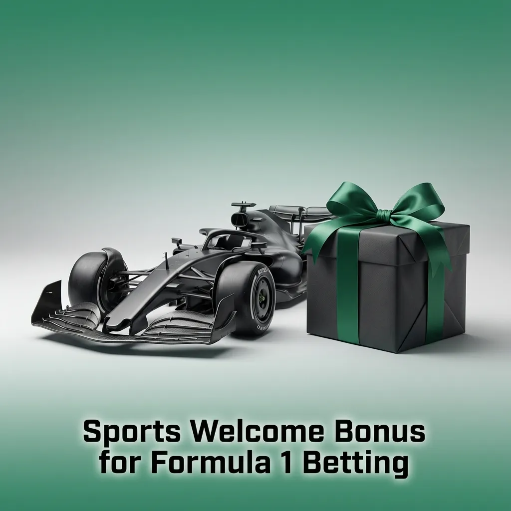 Promo banner for new users showing a sports welcome bonus for Formula 1 betting on race and season markets