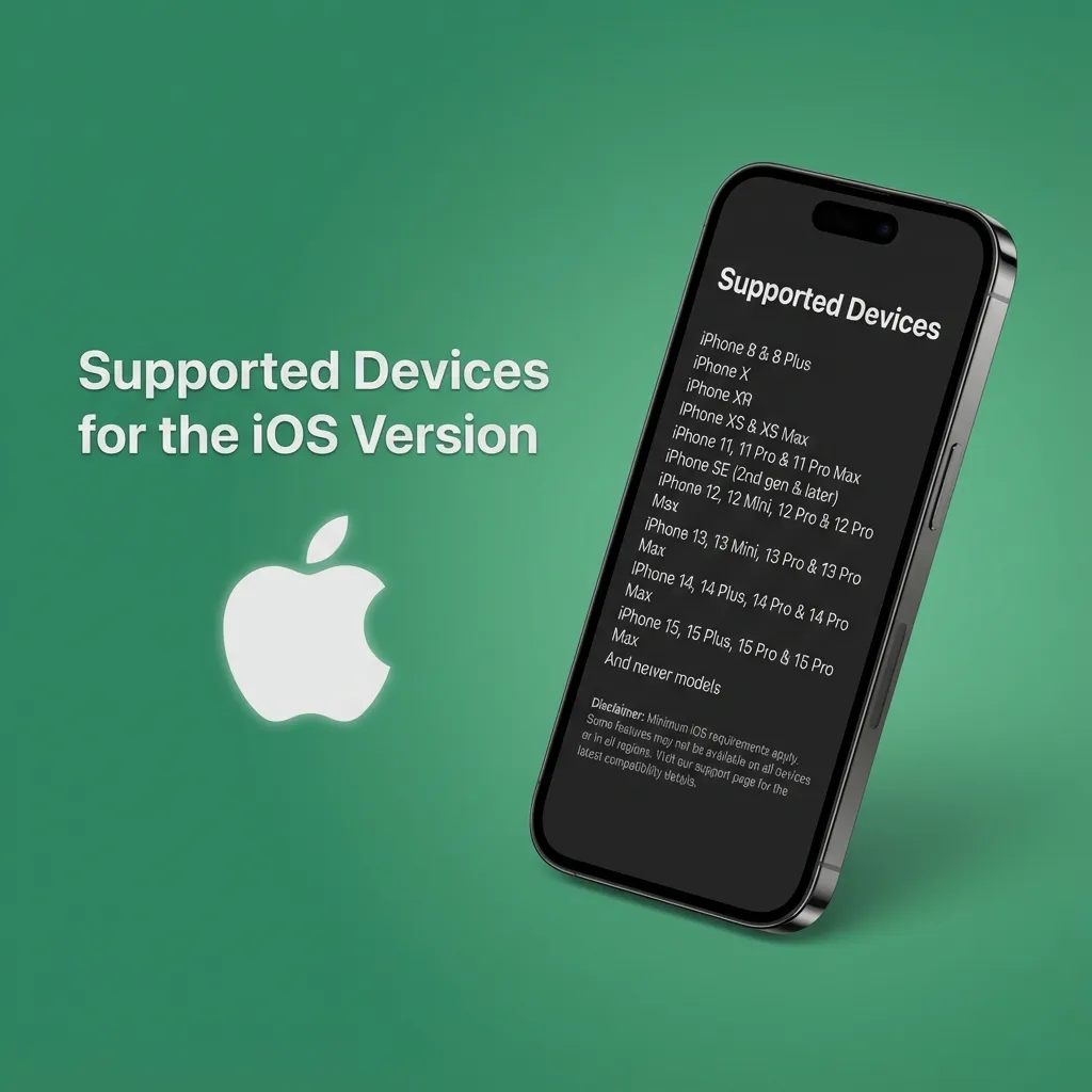 Table showing supported Apple iPhone and iPad models for running the Krikya iOS PWA in Safari