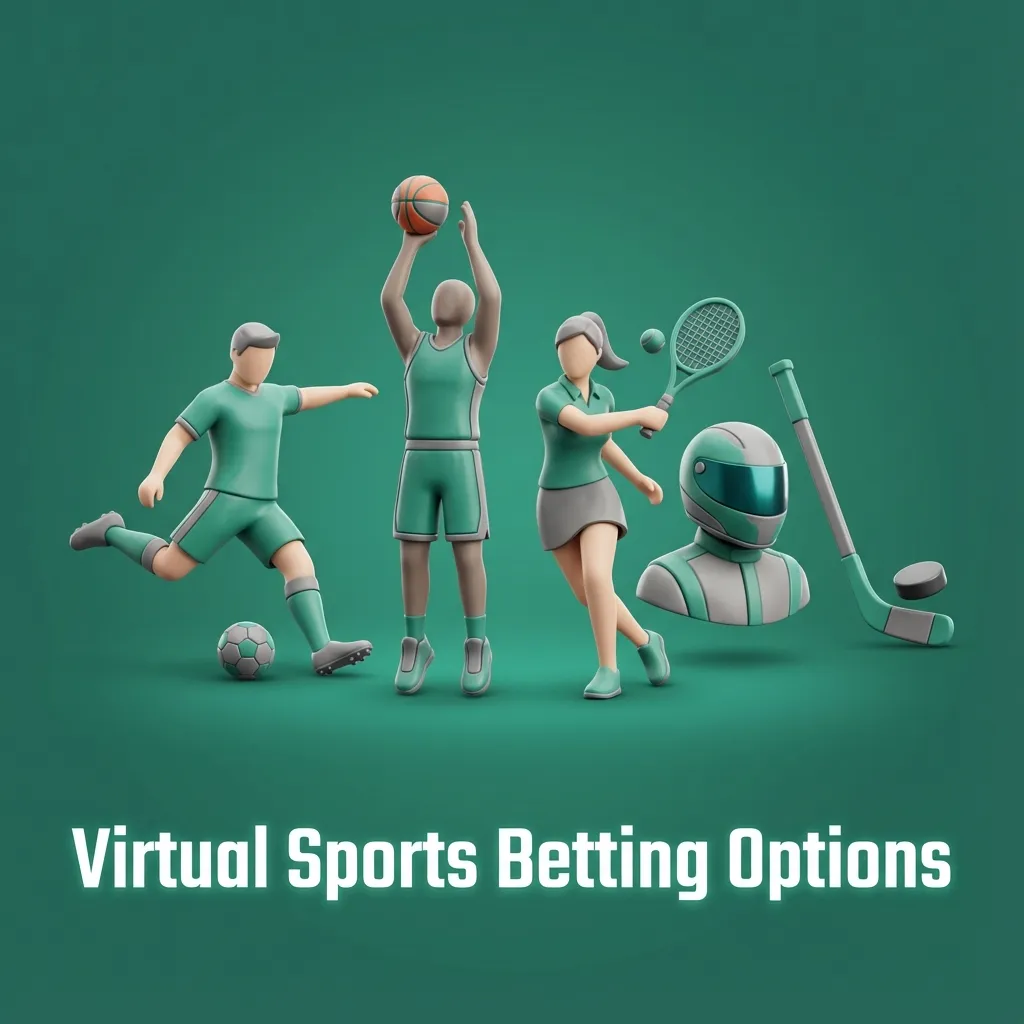 Illustration of virtual sports betting on Krikya: screens showing football, horse, greyhound racing, and tennis events