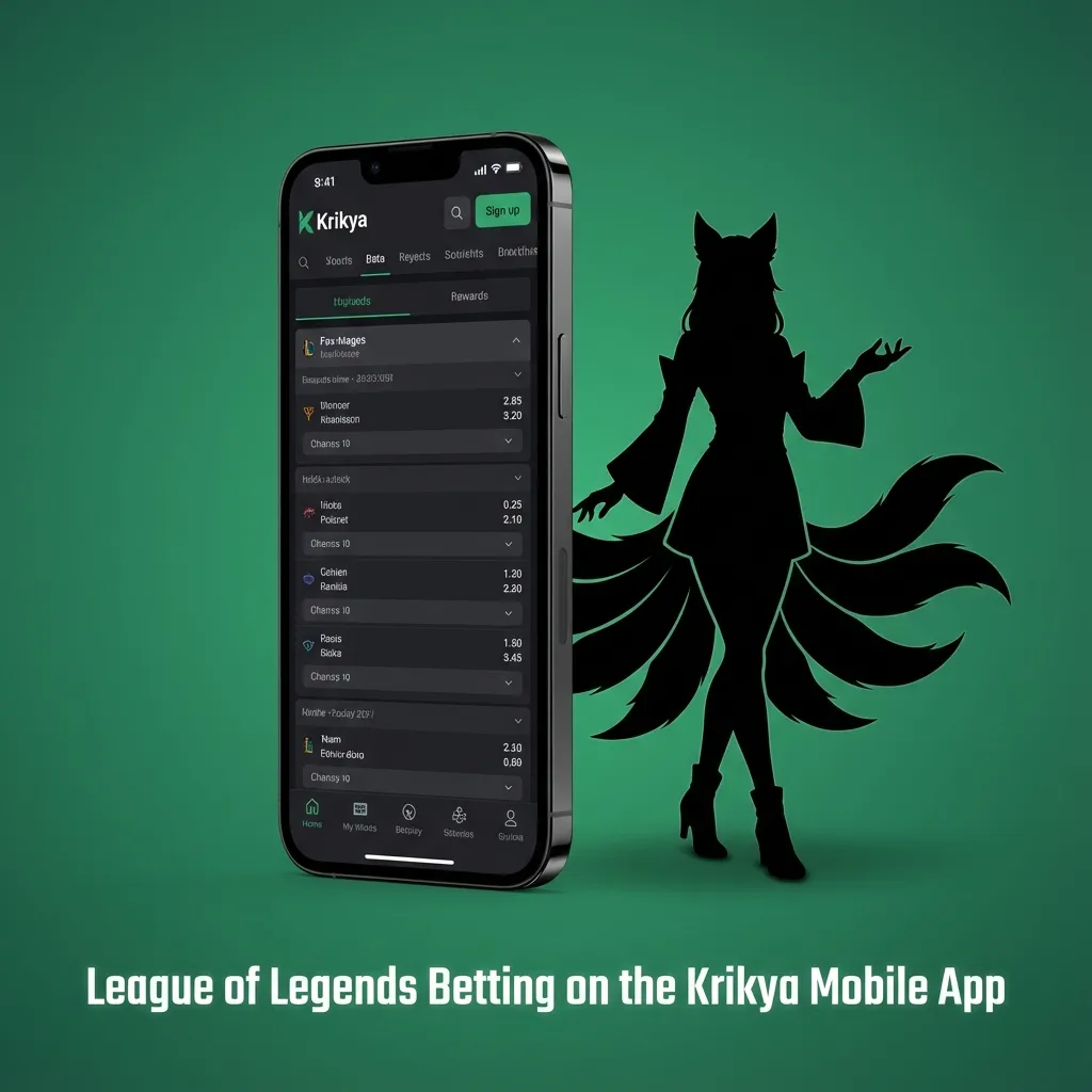 Person holding a phone showing Krikya app with live League of Legends betting odds in Bangladeshi Taka