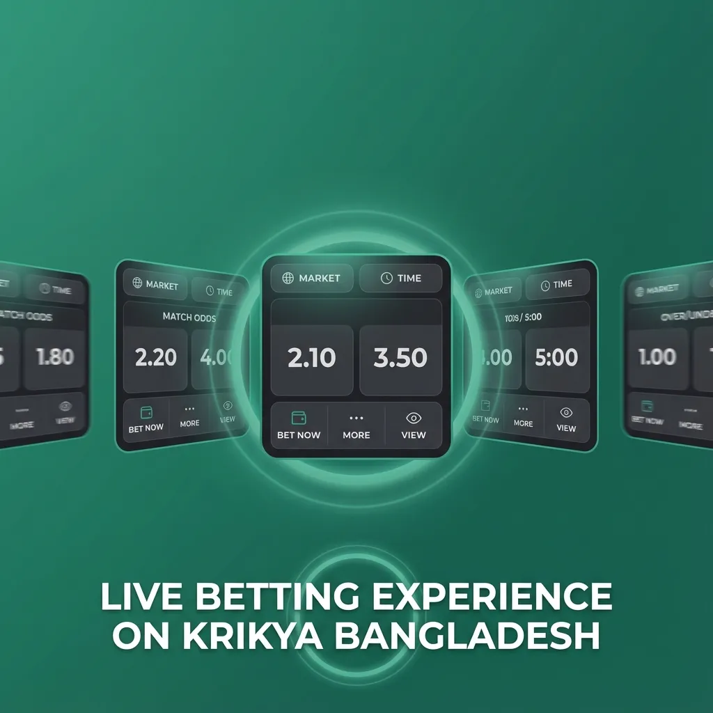 Mobile screen showing Krikya Bangladesh live betting odds and real-time stats for cricket, football, tennis, and basketball