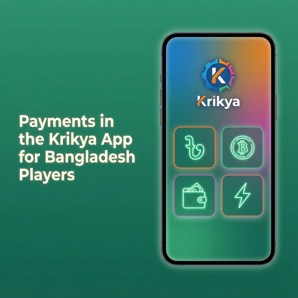 Krikya app screen on a phone showing payment options like bKash, Nagad, Rocket, Upay, and Fastpay for Bangladeshi users