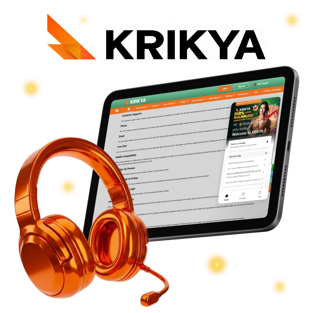 Krikya support team assists players from Bangladesh around the clock.