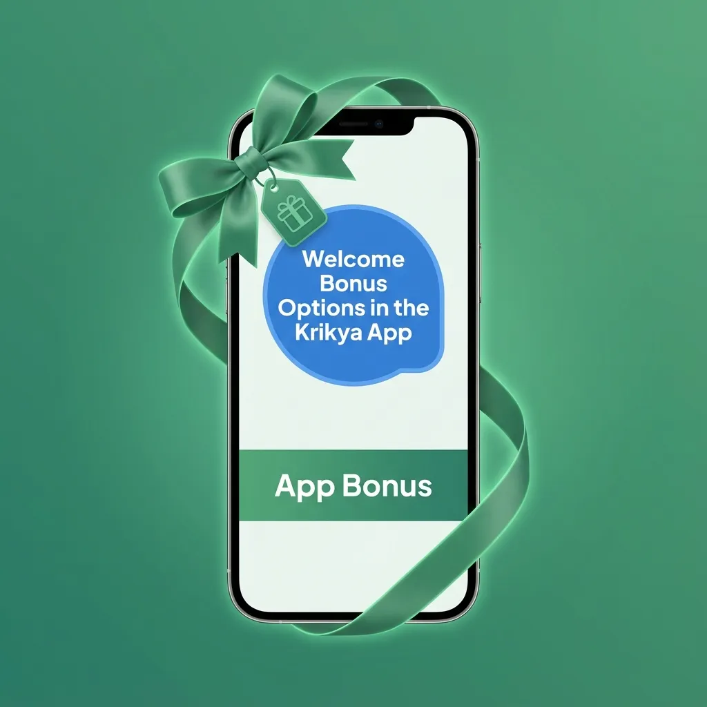 Krikya app welcome screen showing choice between 100% sports bonus and 100% casino bonus up to ৳25,000