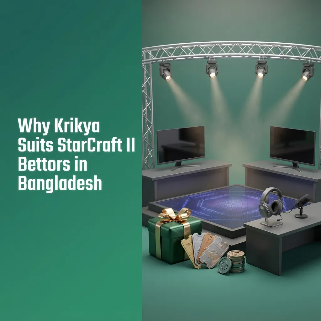 Bangladeshi bettor using Krikya app on phone to place StarCraft II esports bets with local payment icons visible