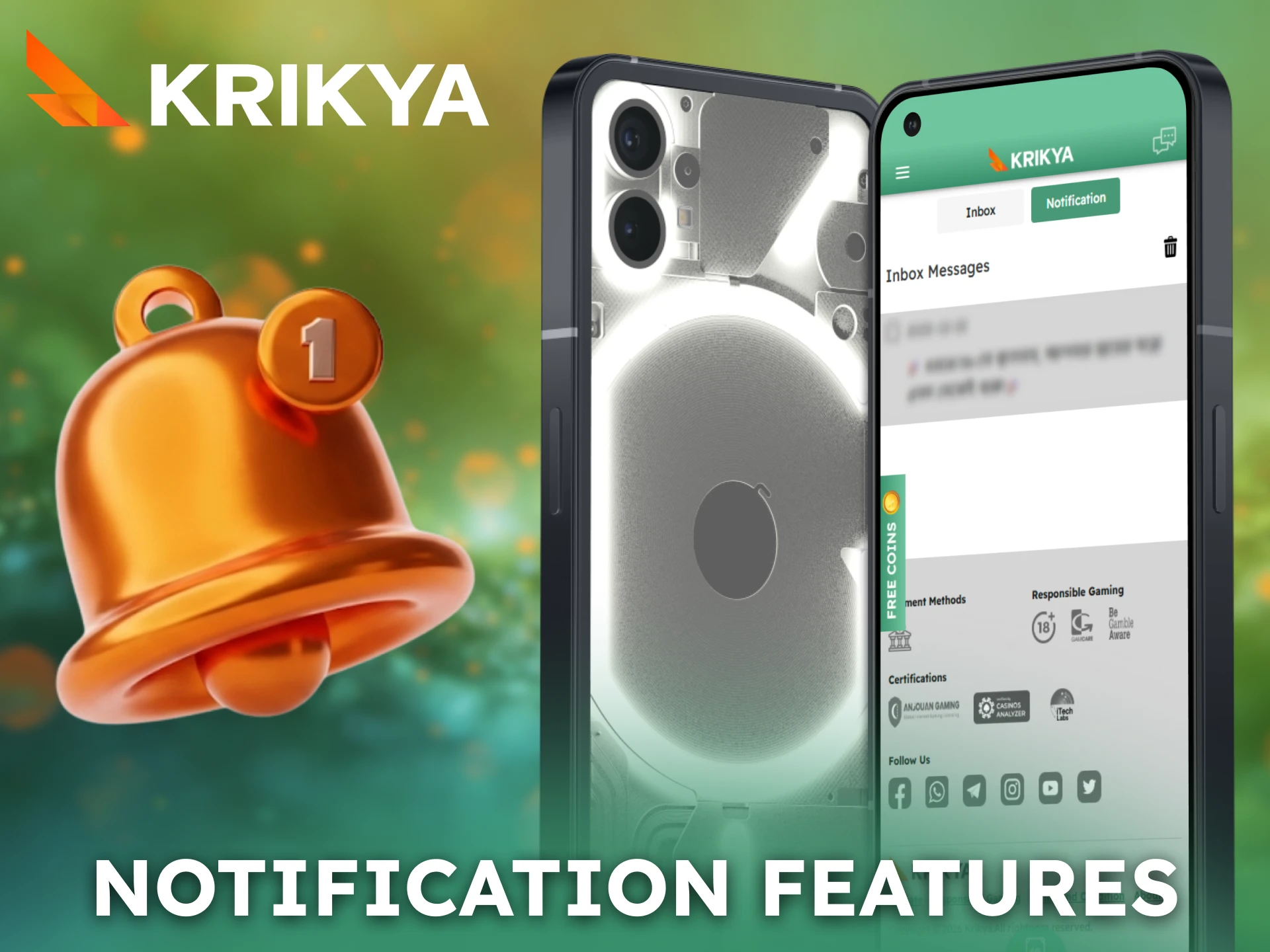 Receive updates through notification features of the Krikya Android App.