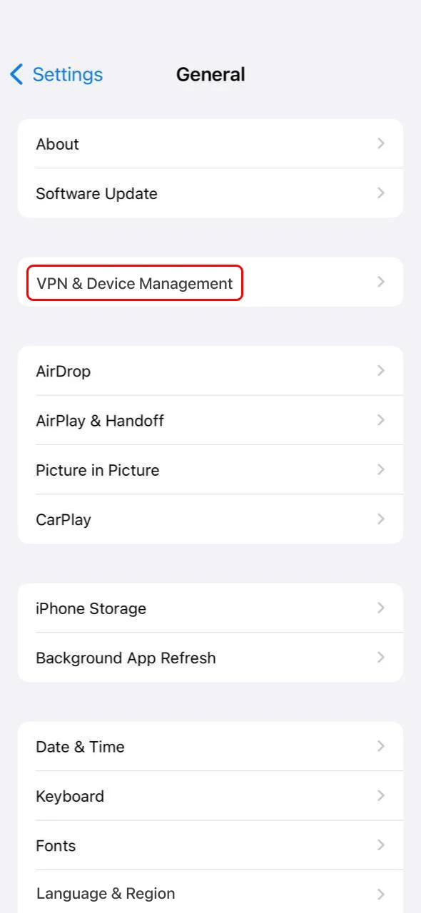Trust the developer in iOS settings to use the Krikya App.