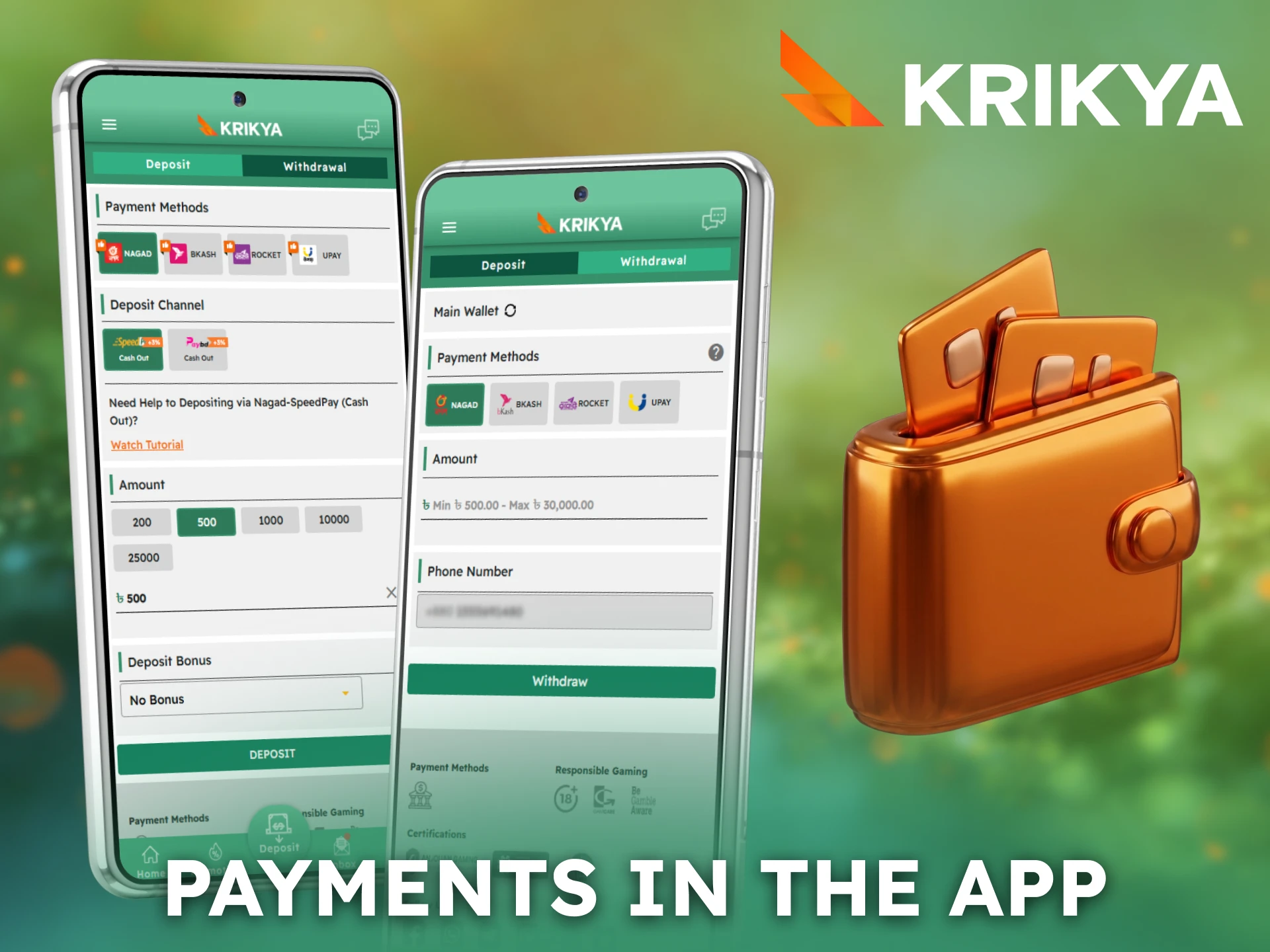 Manage secure payments in the Krikya App for Bangladesh players.