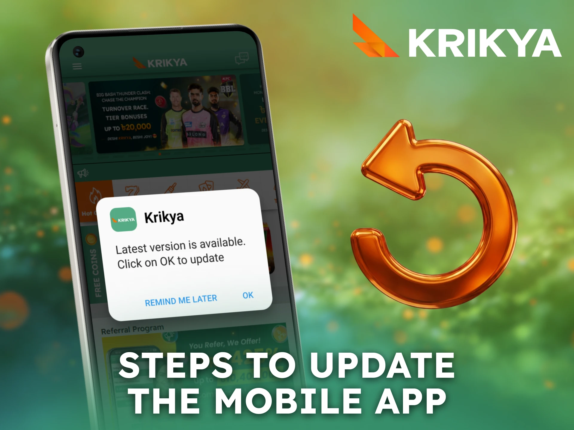 Update the Krikya App easily to access the latest features.