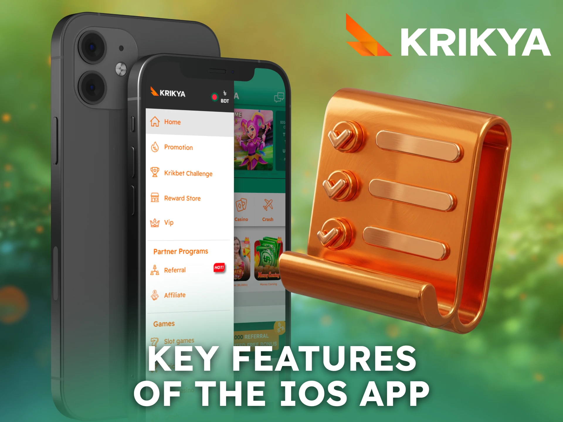 Discover key features of the Krikya iOS App for Bangladesh players.
