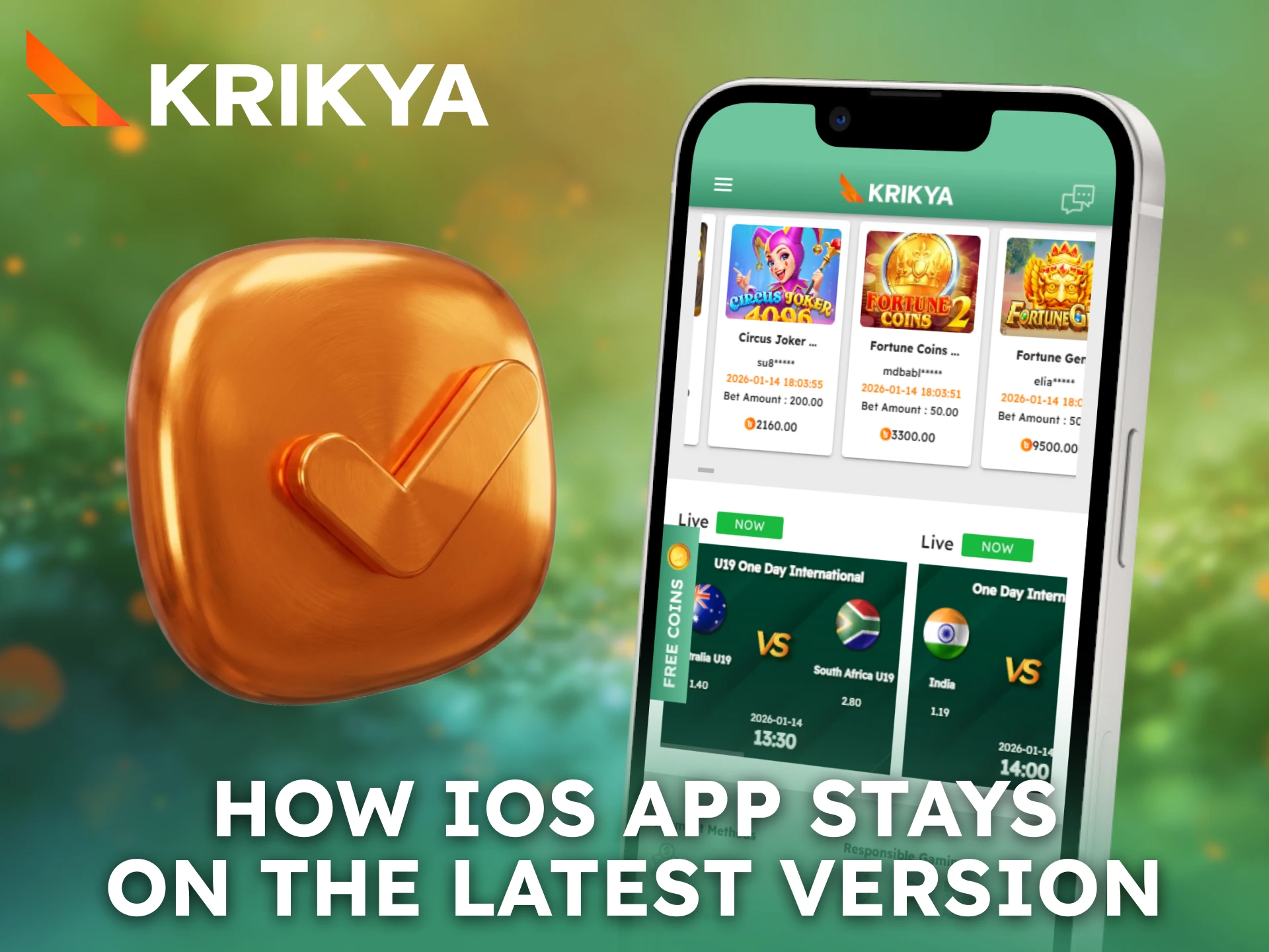 Keep the Krikya iOS App updated with the latest features.