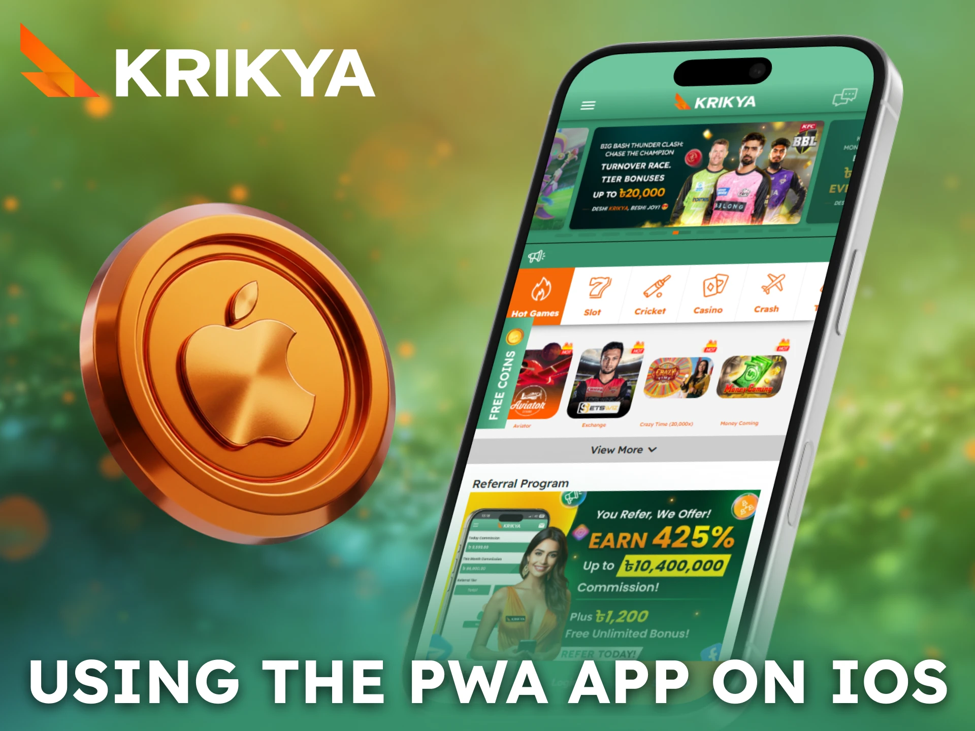Use the Krikya PWA App smoothly on iOS devices.