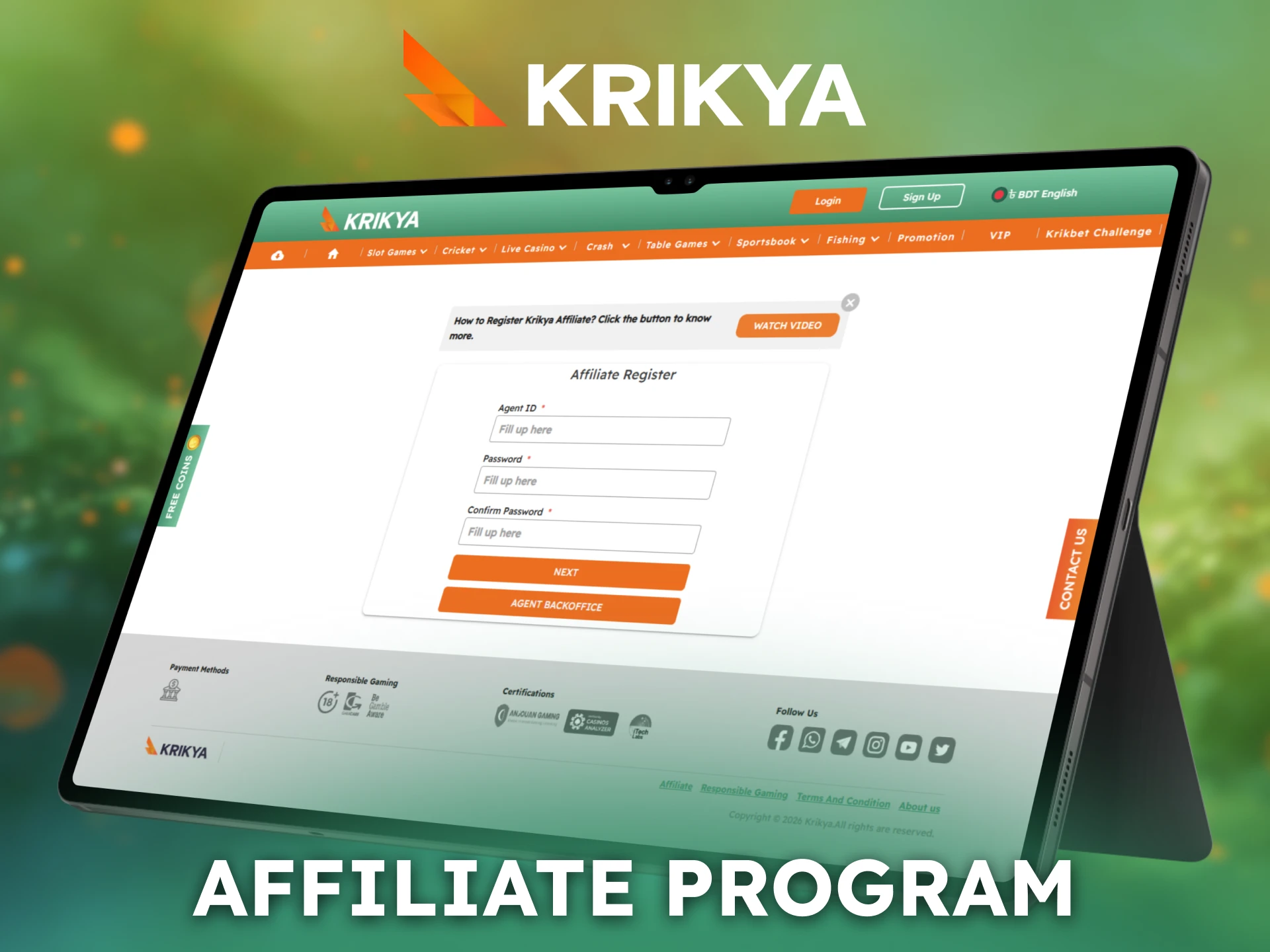 Explore earning opportunities with the Krikya affiliate program.