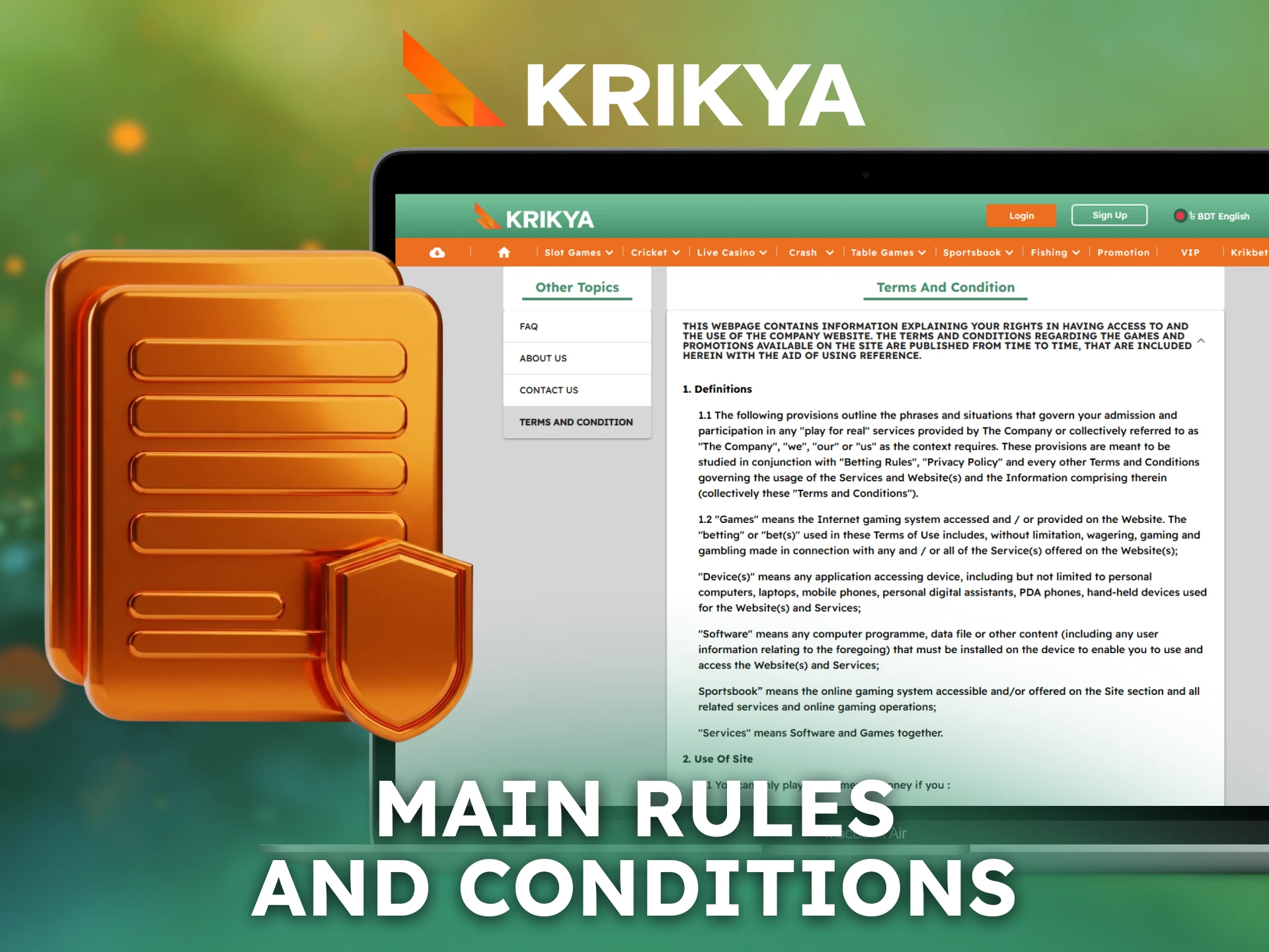 Understand the main Krikya rules and conditions before betting.