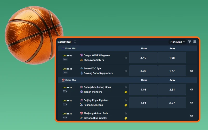 Bet on basketball games through Krikya sports betting options.