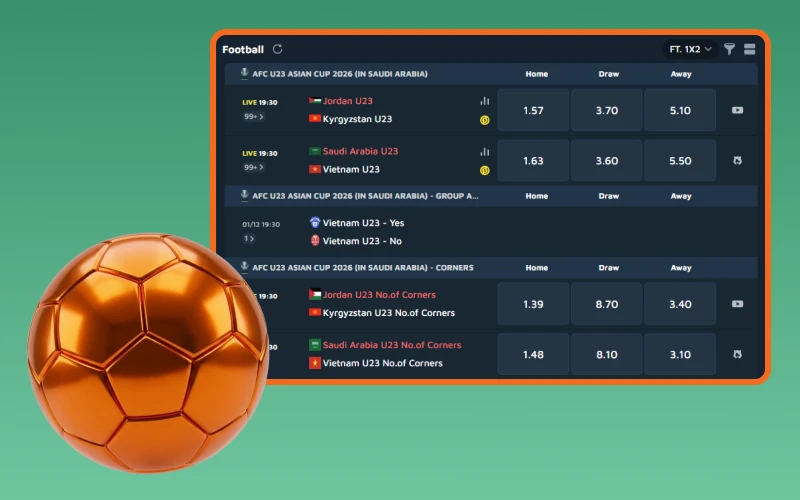 Enjoy sports betting on football matches using Krikya.