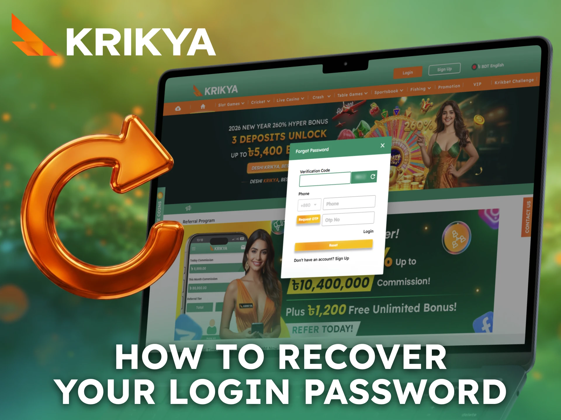 Recover your Krikya login password using a simple reset process.