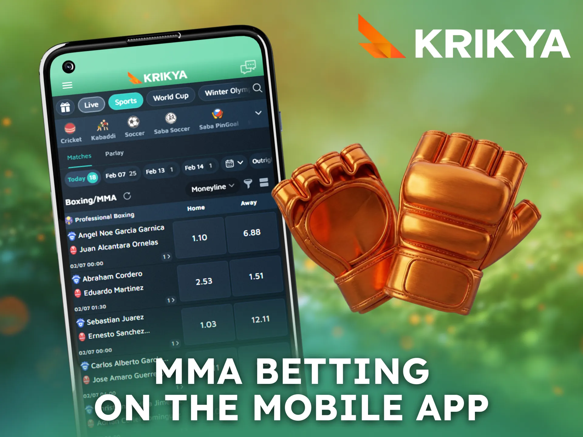 Convenient MMA betting on smartphones is fully supported through the Krikya mobile app.