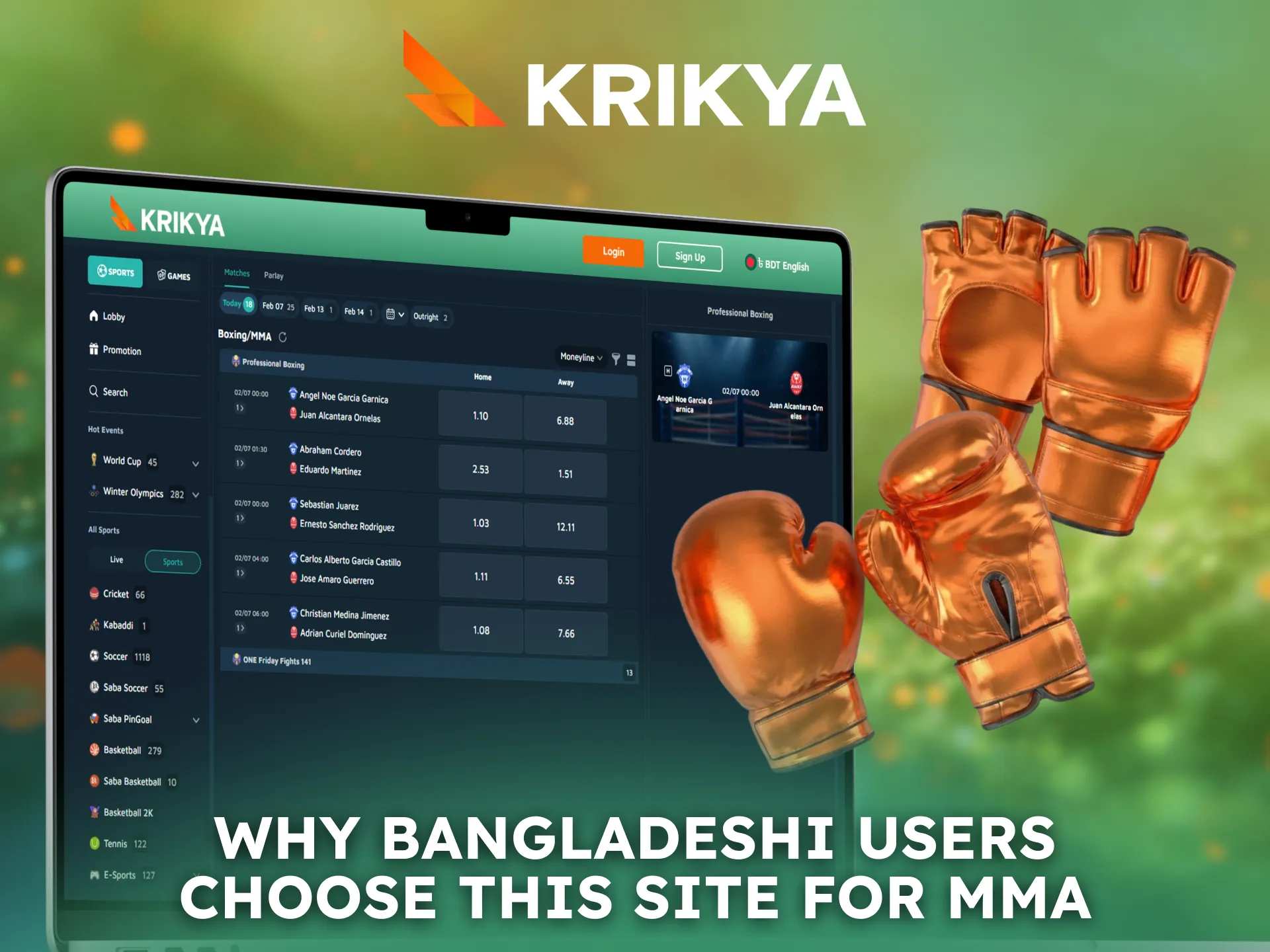 High trust and user-friendly features make Krikya a preferred MMA betting choice in Bangladesh.