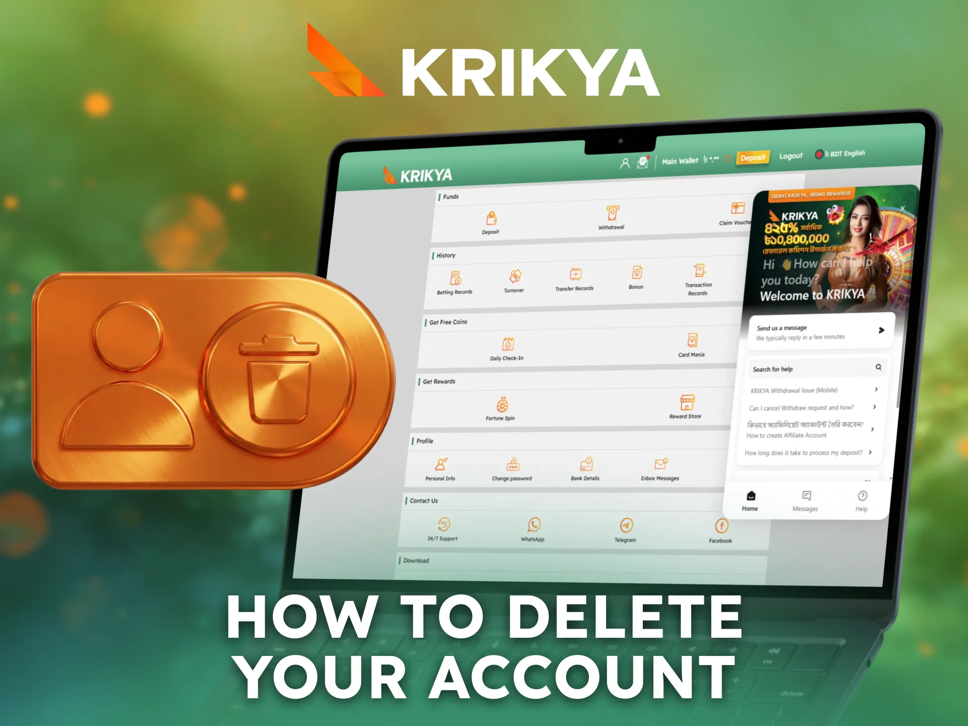 Learn how to delete your Krikya account step by step.
