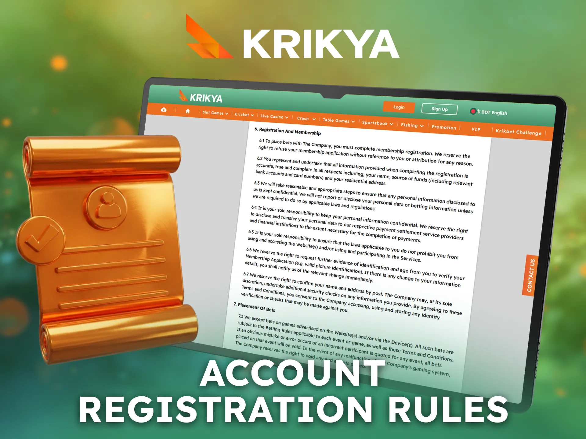 Review Krikya registration rules designed for Bangladeshi users before joining.