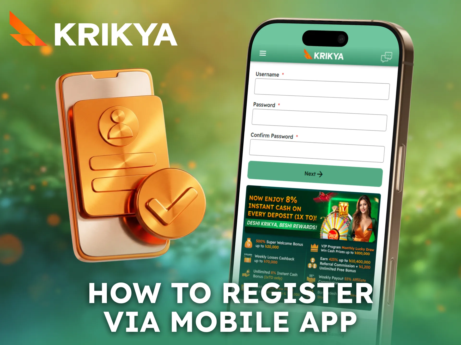 Register via Krikya mobile app for convenient Bangladesh access players.