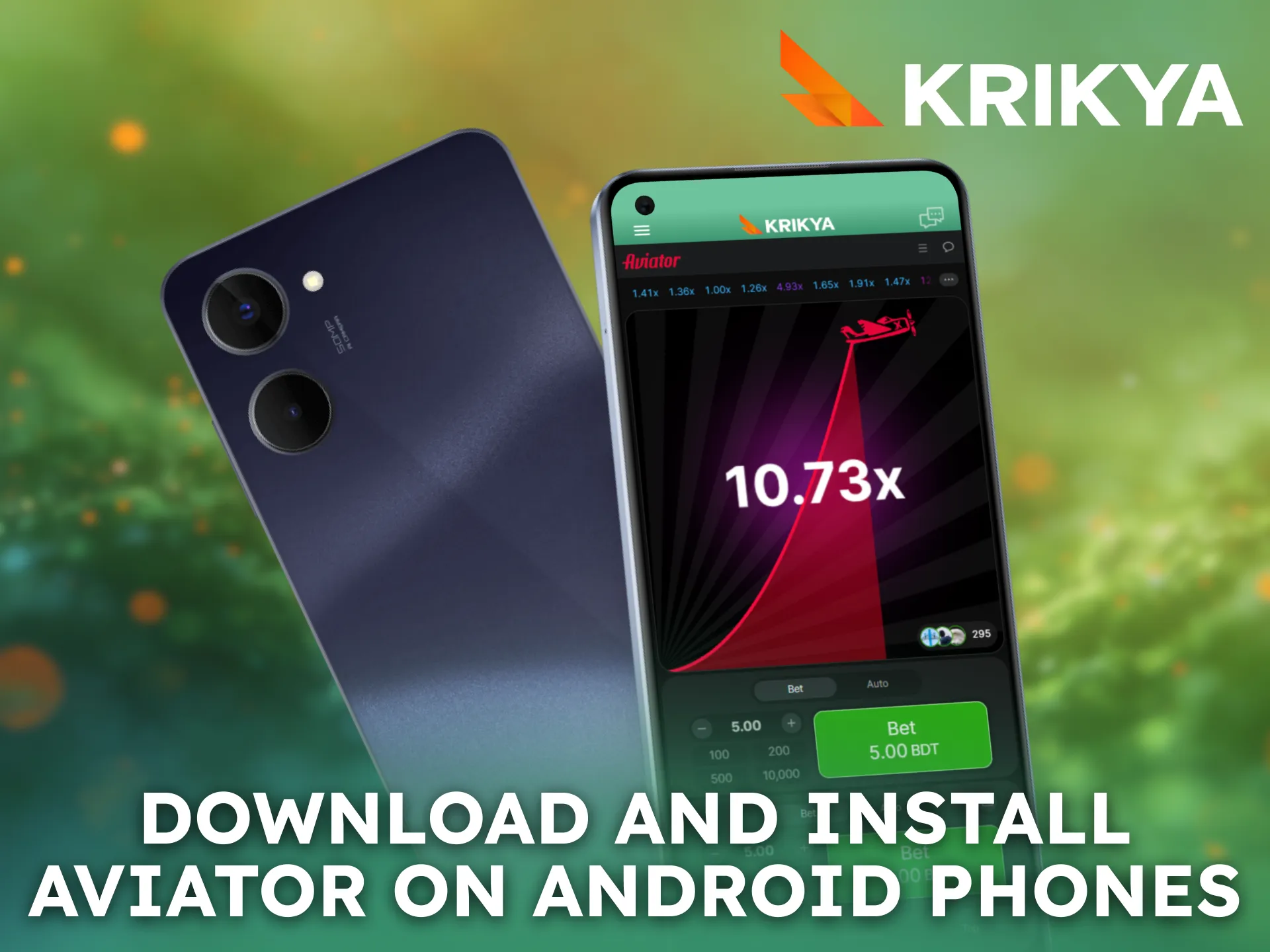Download and install Aviator on Android phones through Krikya.