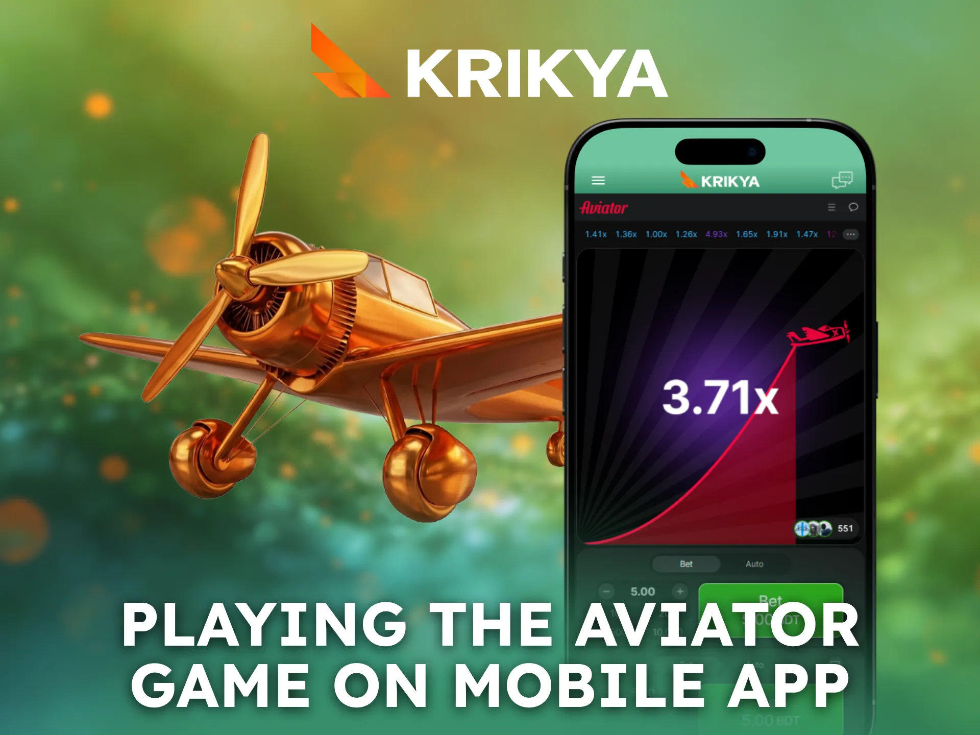 Play the Krikya Aviator game smoothly on the mobile app.