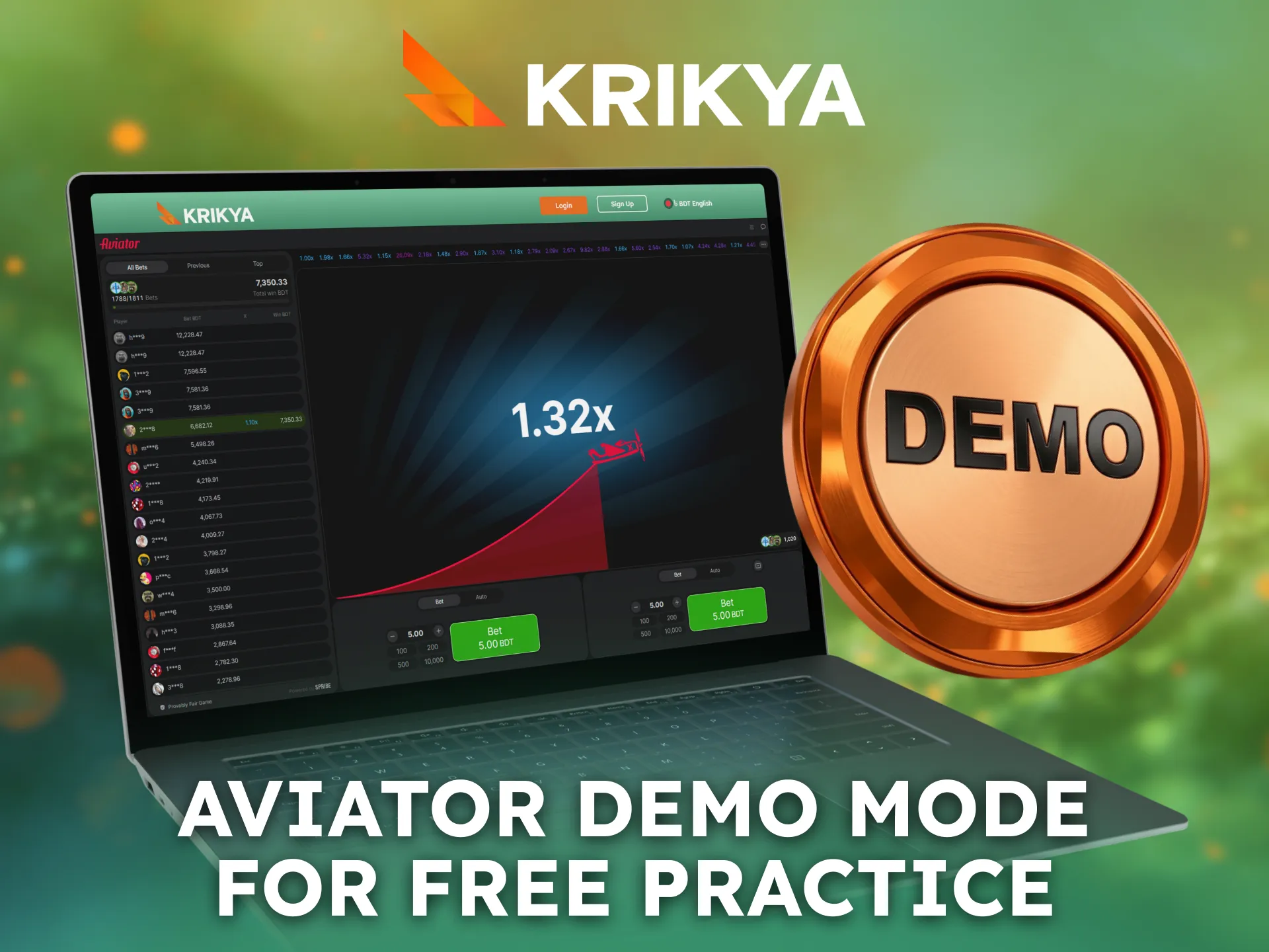 Try Aviator demo mode on Krikya for free practice rounds.