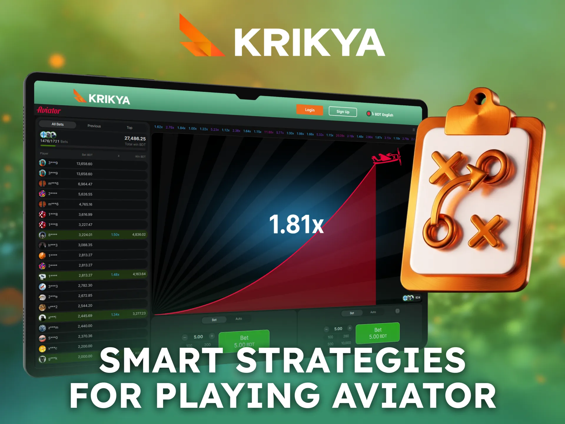 Use smart strategies while playing Aviator on Krikya.