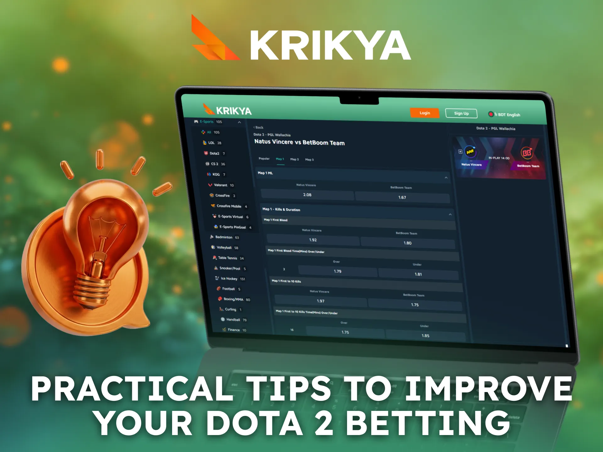 Use practical tips to improve Dota 2 betting results on Krikya.