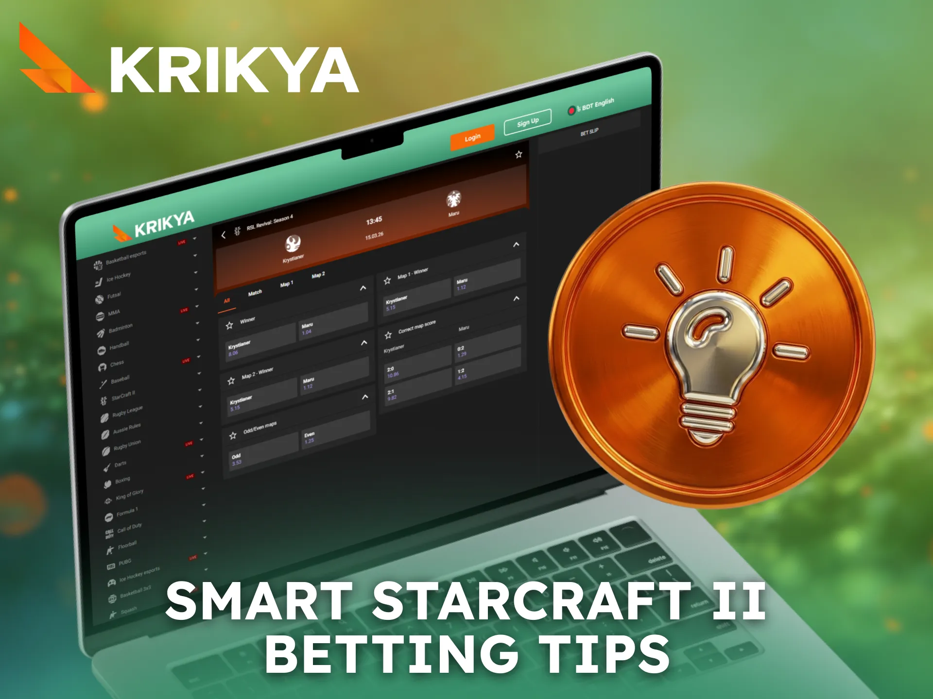 Use smart StarCraft II betting tips while playing on Krikya.
