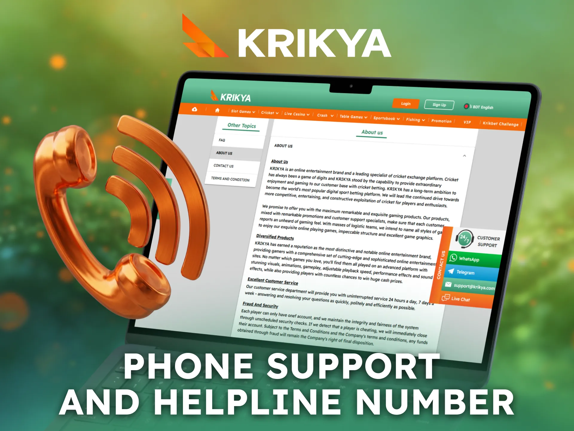 Reach Krikya phone support using the official helpline number.